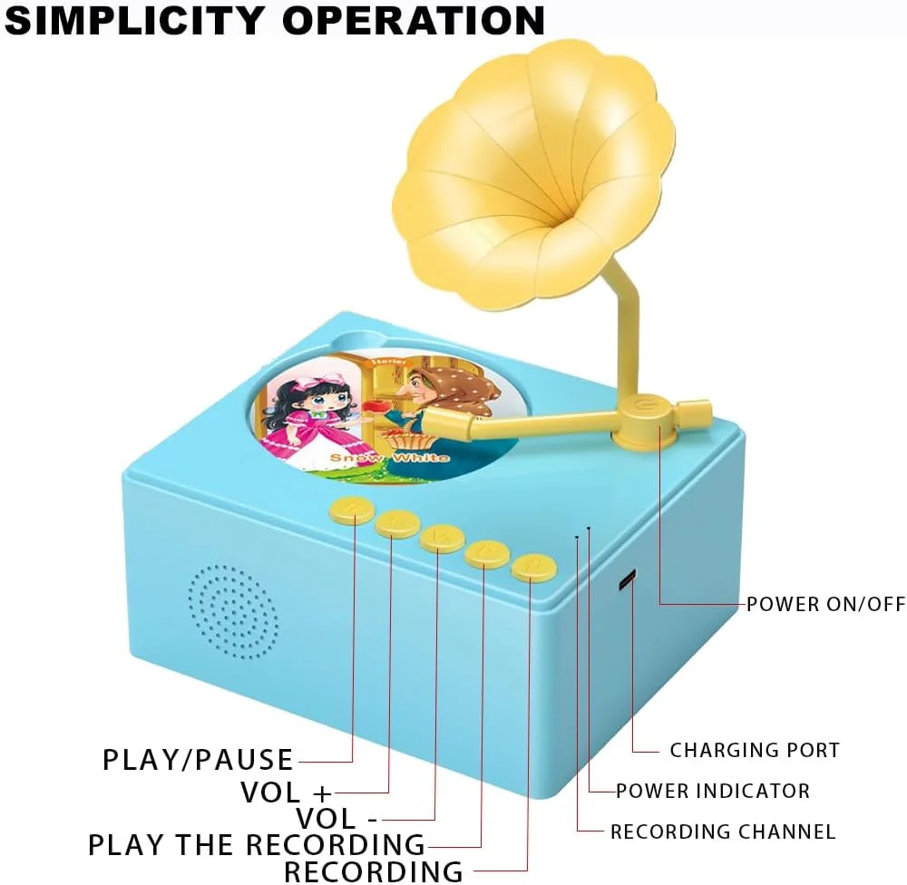 Customized Arabic Quran Gramophone Record Music Player Islamic Musical Sound Toy for Children's Early Learning details