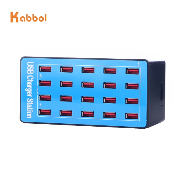 Stazione Di Ricarica USB A 20 Porte 100W / 5V 20A - Hub Multi Porta Con Ventola Di Raffreddamento, Per Casa, Ufficio E Viaggi
