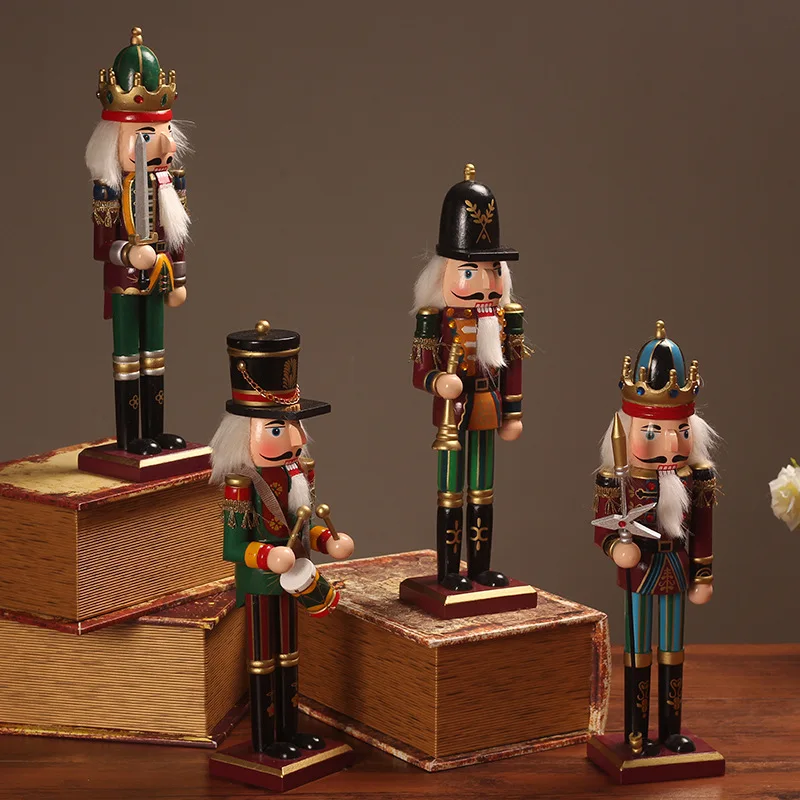 30cm Christmas Nutcracker Ornaments Set Wooden Nutcrackers Hanging
