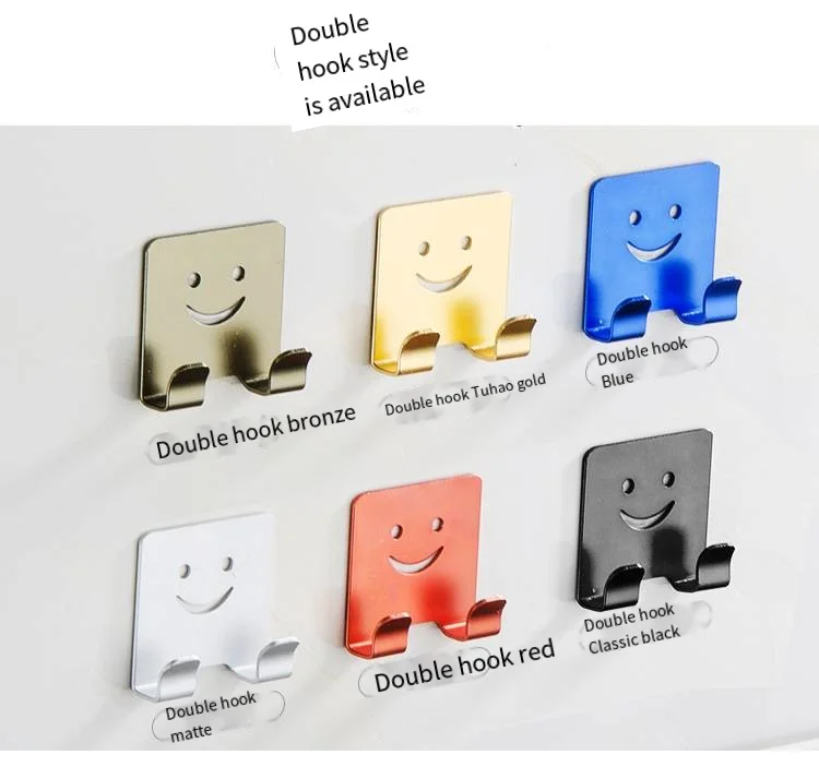 Manufacturers directly supply multi-purpose stainless steel behind the door single double novelty hooks smiley novelty hooks supplier