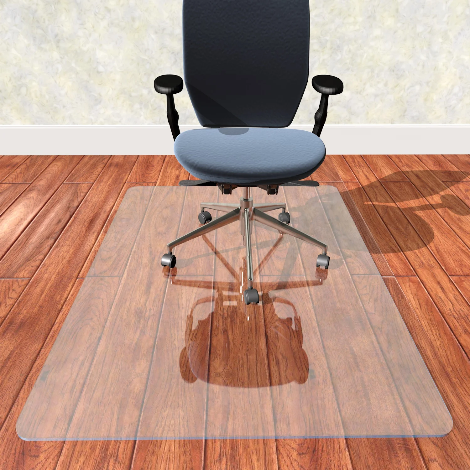 Scratch Resistance Round Corner Security Glass Office Chair Mats For