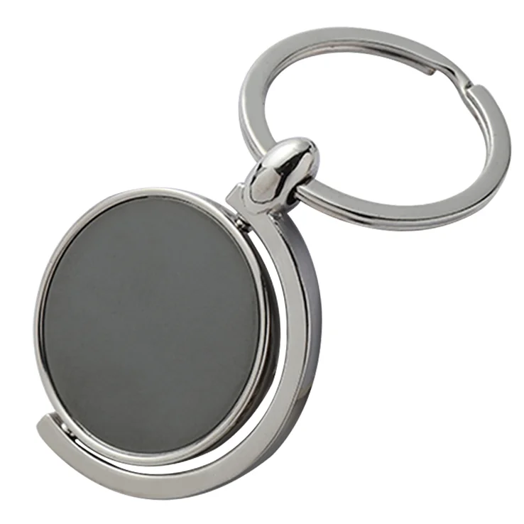 Custom Logo Blank Rotating Metal Round Laser Stainless Steel Blank Spinning Engraving Keychain Keyring Llaveros Al Por Mayor