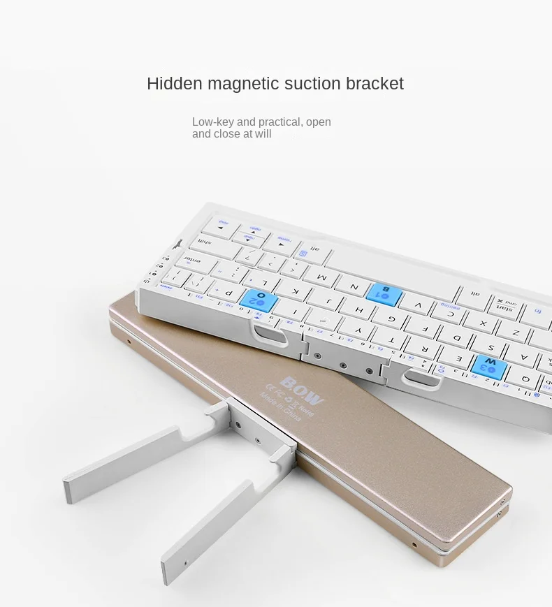 Mini Foldable Bluetooth Wireless Keyboard Rechargeable Standby Time 100 ...