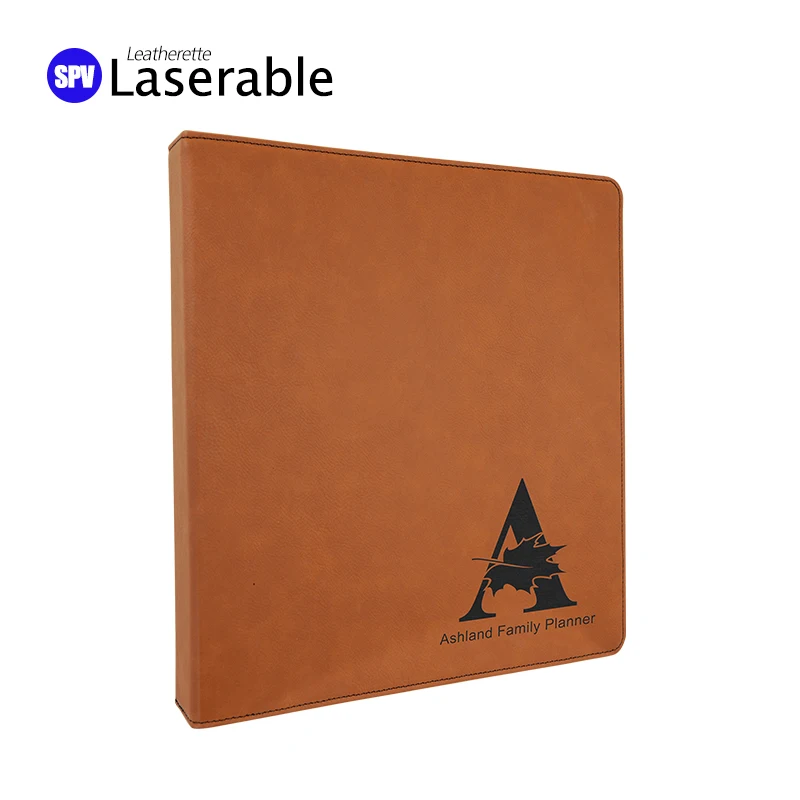 Laserable Leatherette 3 Ring Binders for Laser Engraving Blanks manufacture