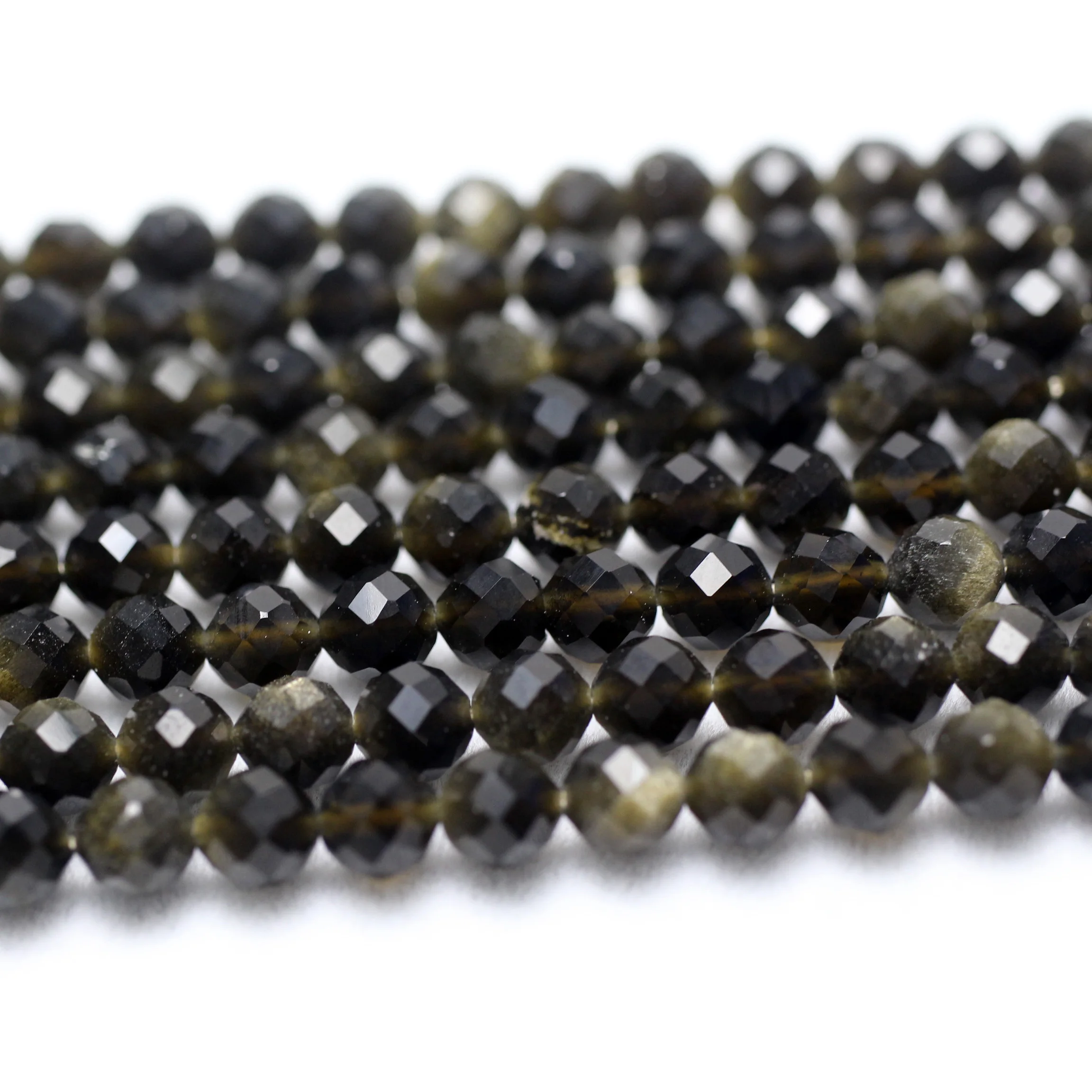 Natural Golden Obsidian 4.8mm Faceted 