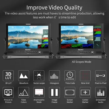 SEETEC ATEM173S 17.3 Inch Multi-format Monitor, 4K Support, HDR, Waveform & Vectorscope, for TV Station, Factory Price detail image