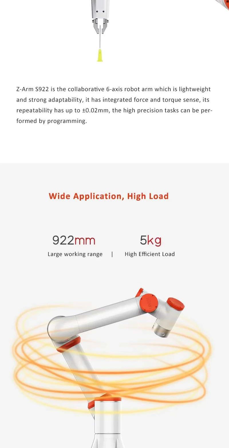 6 Axis Load 5kg Automated Industrial Equipment Cobot Robot Arm