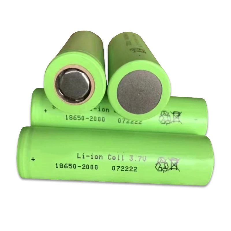 Cylindrical Rechargeable 18650 Lithium Ion Battery 3.7V 2000mAh
