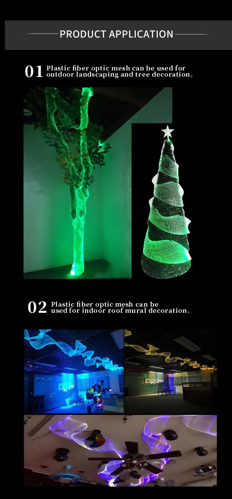 product-1-1 9 Meter Fiber Optic Mesh with 6W Waterproof RGBW Led Engine for Fiber Optics Lights Decoration