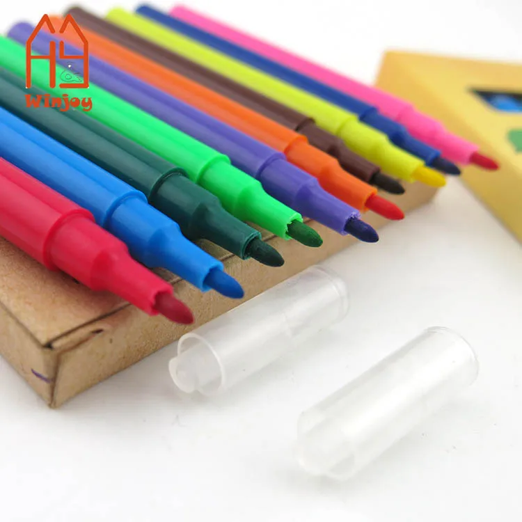 12pcs/pvc Bag Mini Kids Washable Color Pen Promotional Drawing Water Custom Design Marker