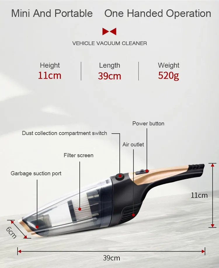 Incar Wireless Vacuum Cleaner Cordless Wet Dry Car Mini Cleaning