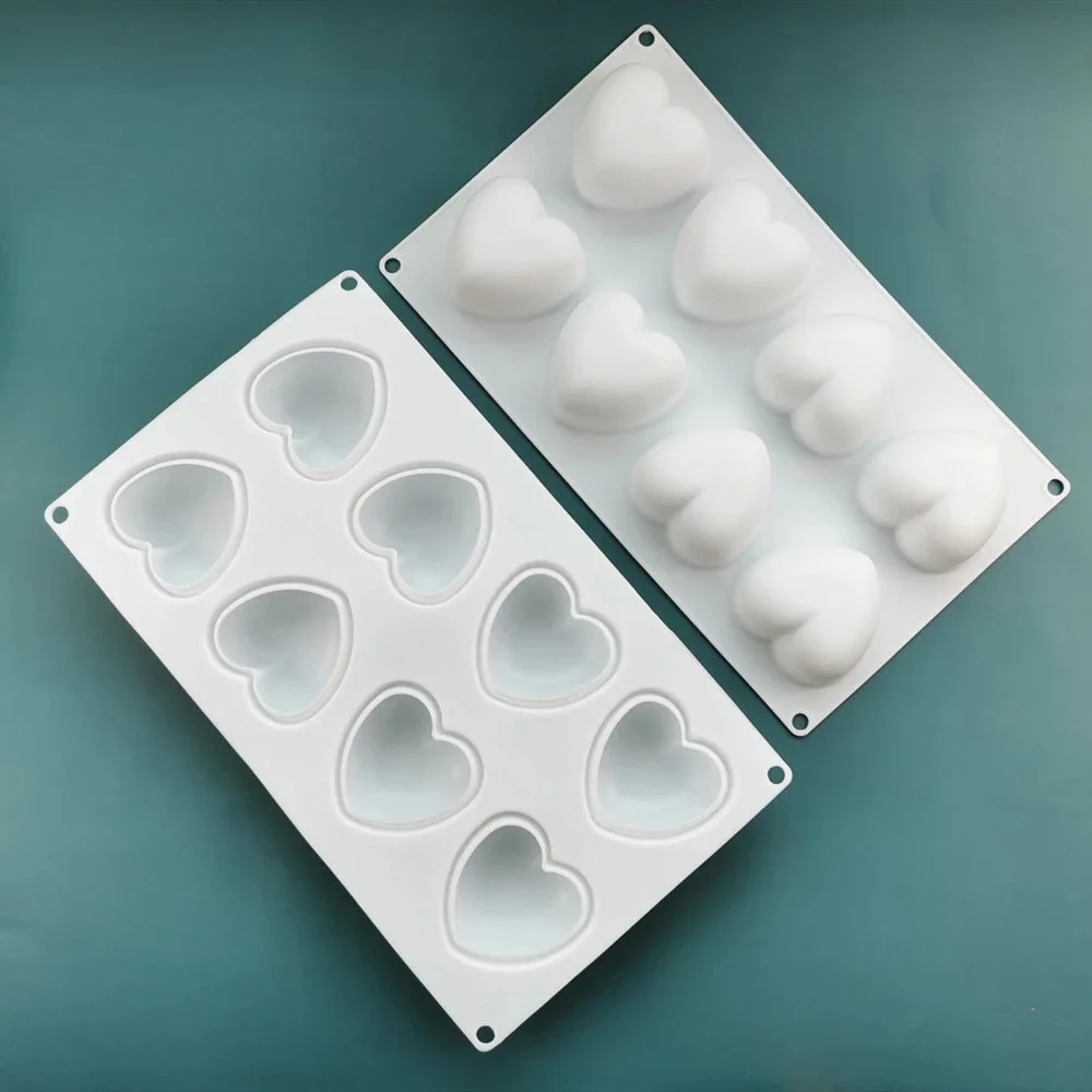Silicone Baking Tools Heart-Shaped Mousse Grinder and Three-Dimensional Gypsum Cake Mold for Decorative Cake Tools