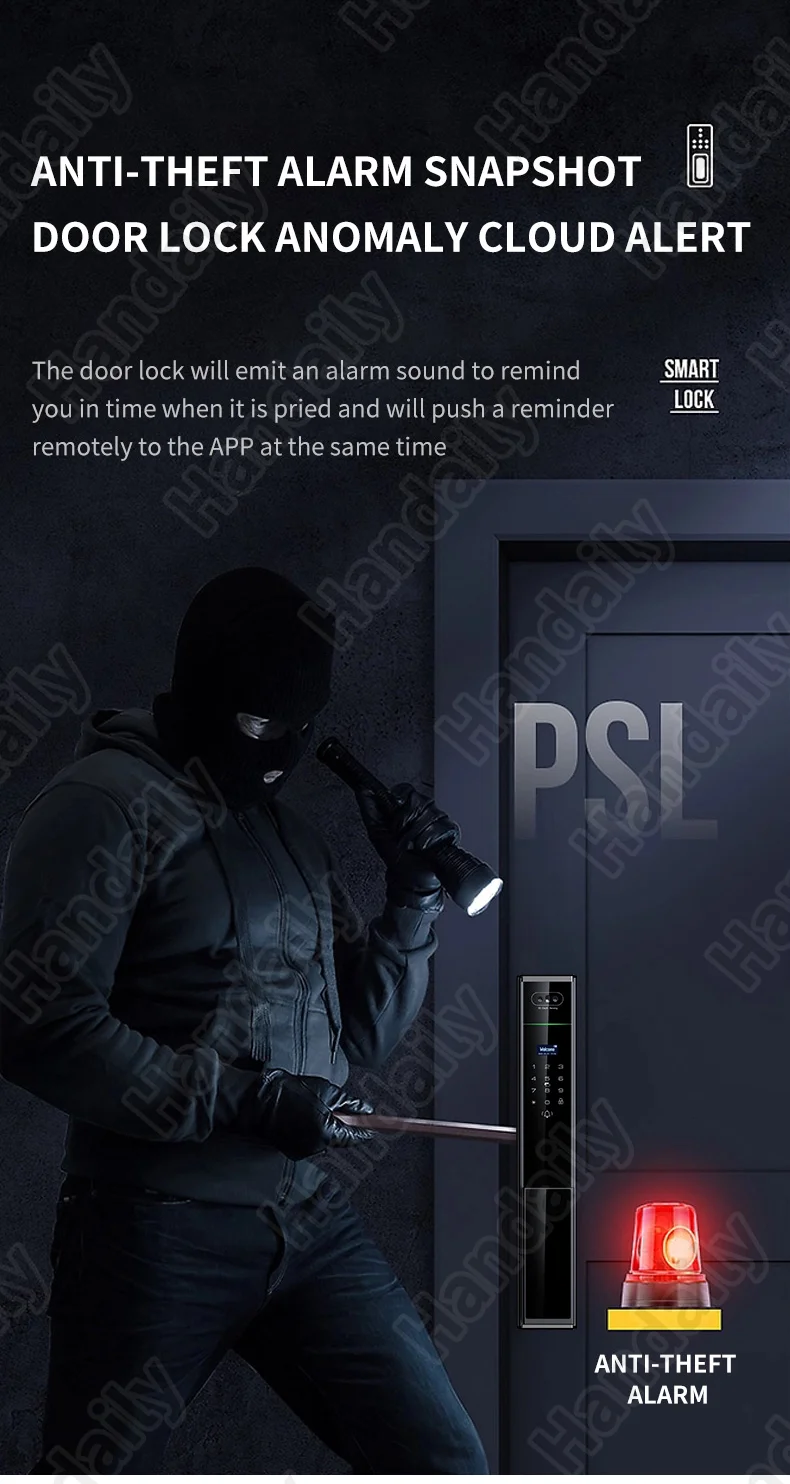 handaily video intercom tuya palm vein smart door lock smart door lock fingerprint password cerraduras for main gate p70-7