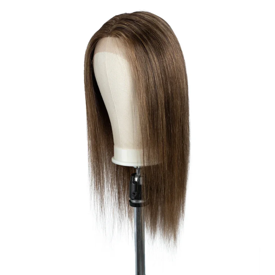 Glatte menschliche Haare blonde Lace Front Perücke gerade Bob Verschluss Gold brasilianische Highlight Cosplay Perücken_voghion.com
