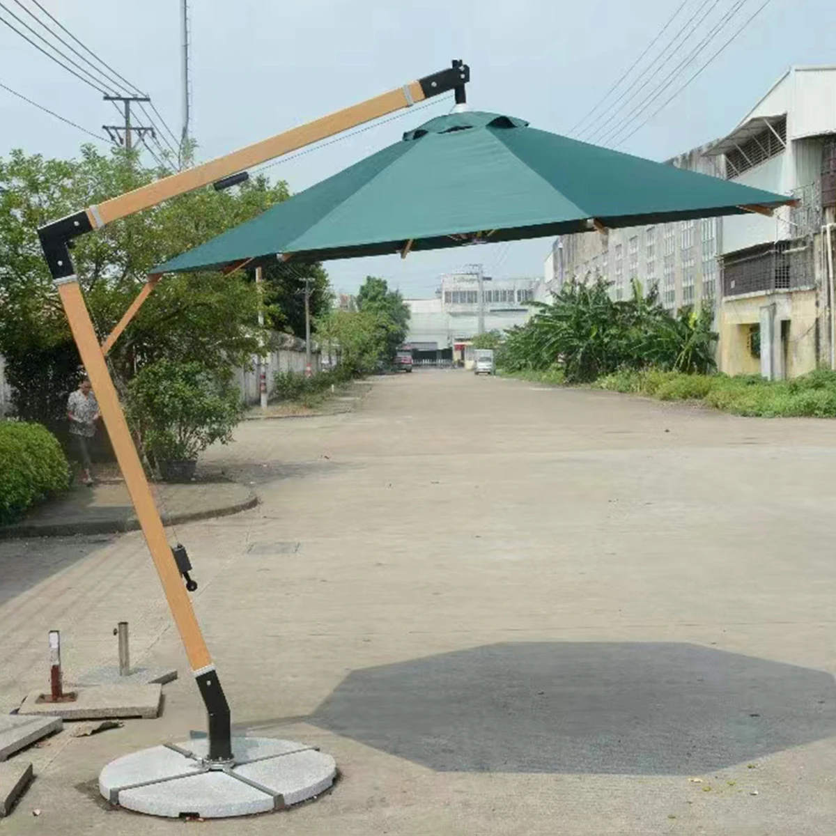 3m Cantilever Parasol Patio Umbrella Leisure Heavy Duty Garden Offset