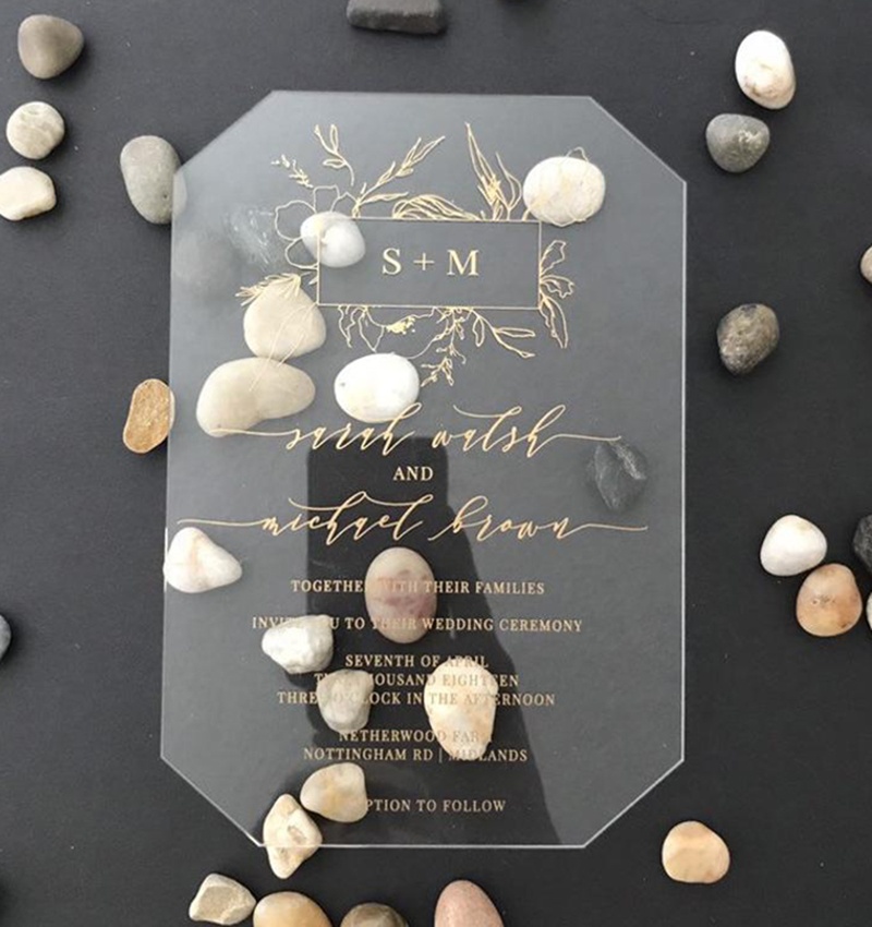 
 Акриловые свадебные приглашения на заказ  