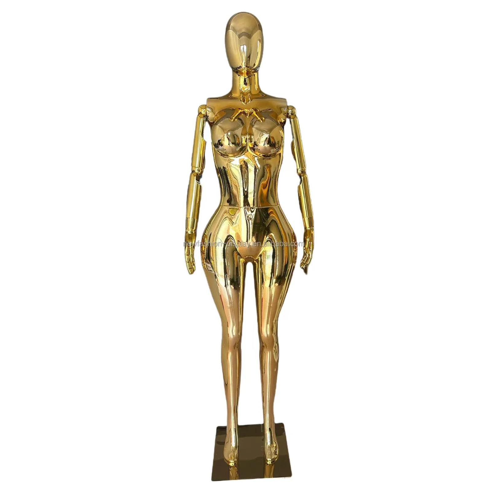 Wholesale Models Display Big Bra Clothing Women BBL Curvy Full Body Gold Plus Size Female Mannequins with Flexible Arm