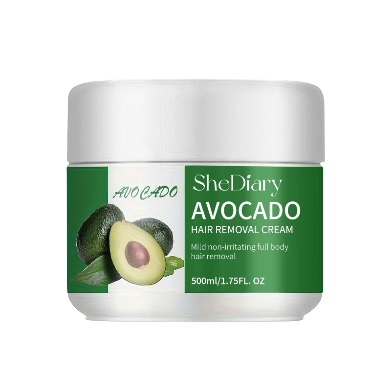 Etiqueta Privada, crema de depilación de aguacate a base de hierbas naturales, mascarilla de depilación permanente, depilatorio indoloro de cuerpo completo para hombres y mujeres