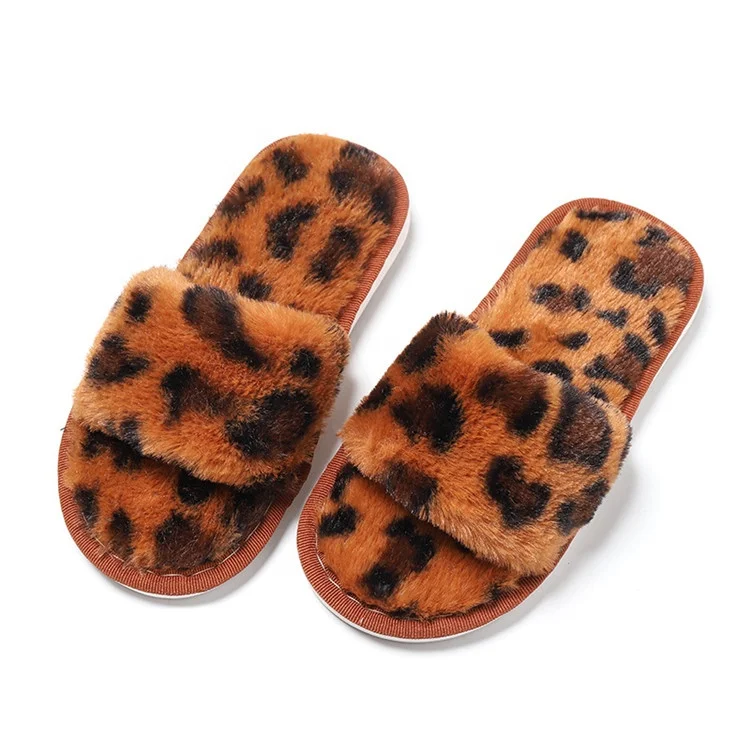 leopard print childrens slippers