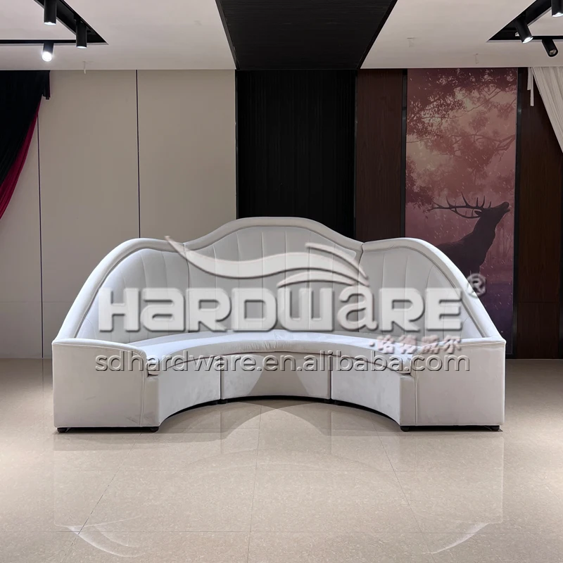Luxury High Back Design Semi Circle Shape Loveseat Event Hotel Restaurant Wedding Stage Sofa