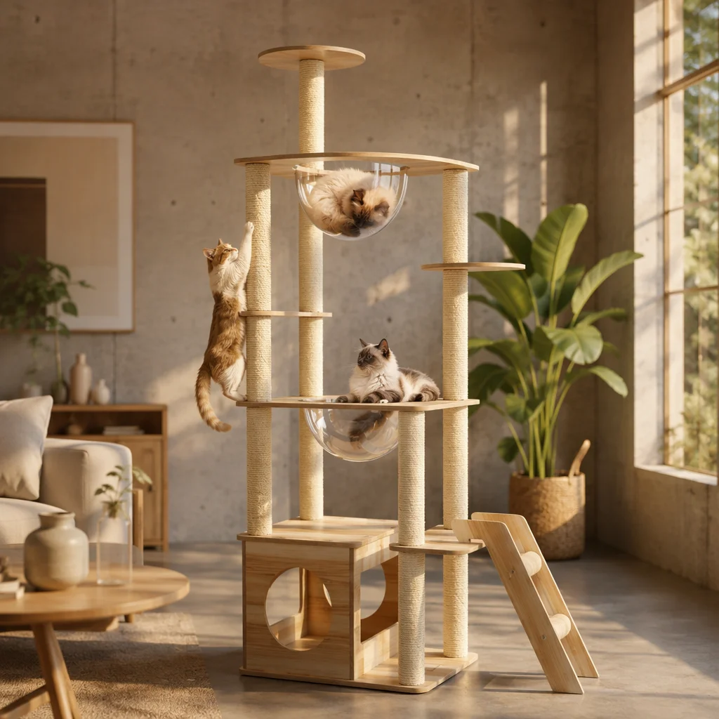 Modern Cat Tree Transparent Pod Solid — Product details 2