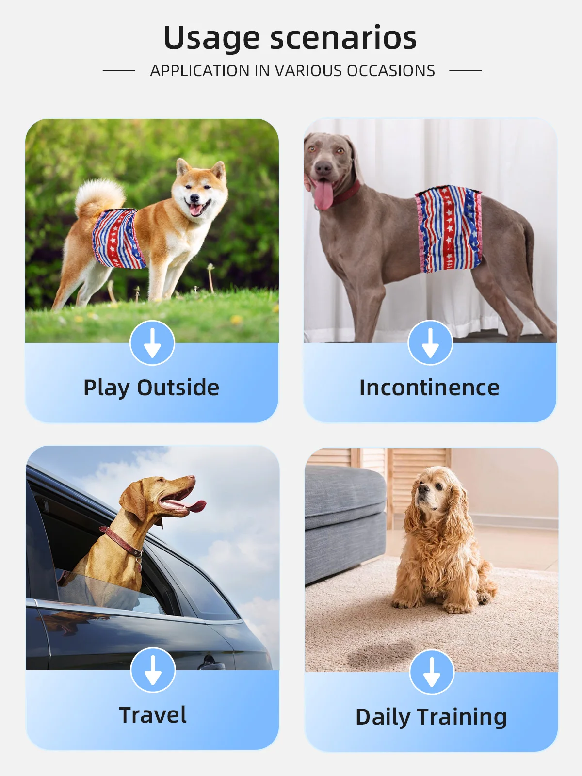 Wholesale Washable Flat Wrap Dog Diapers - Male Belly Bands for Easy U - product detail 6