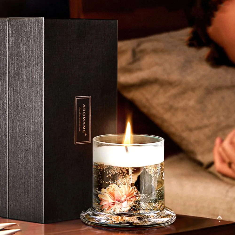 Bo Rui Heng Top Quality Scented Glass Candle,Wedding Romantic Scent Candles Glass Cover Crystal