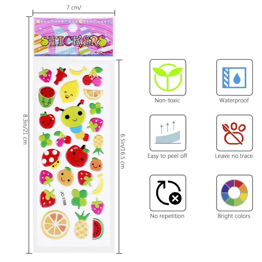3d-наклейки для детей, объемные наклейки для девочек и мальчиков, подарки на день рождения, наклейки с животными и звездами