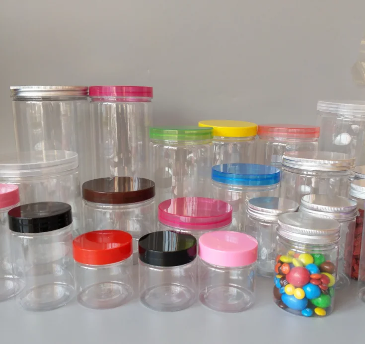 Pet Transparent Plastic Jars Plastic Bottles Food Packaging Cans Candy