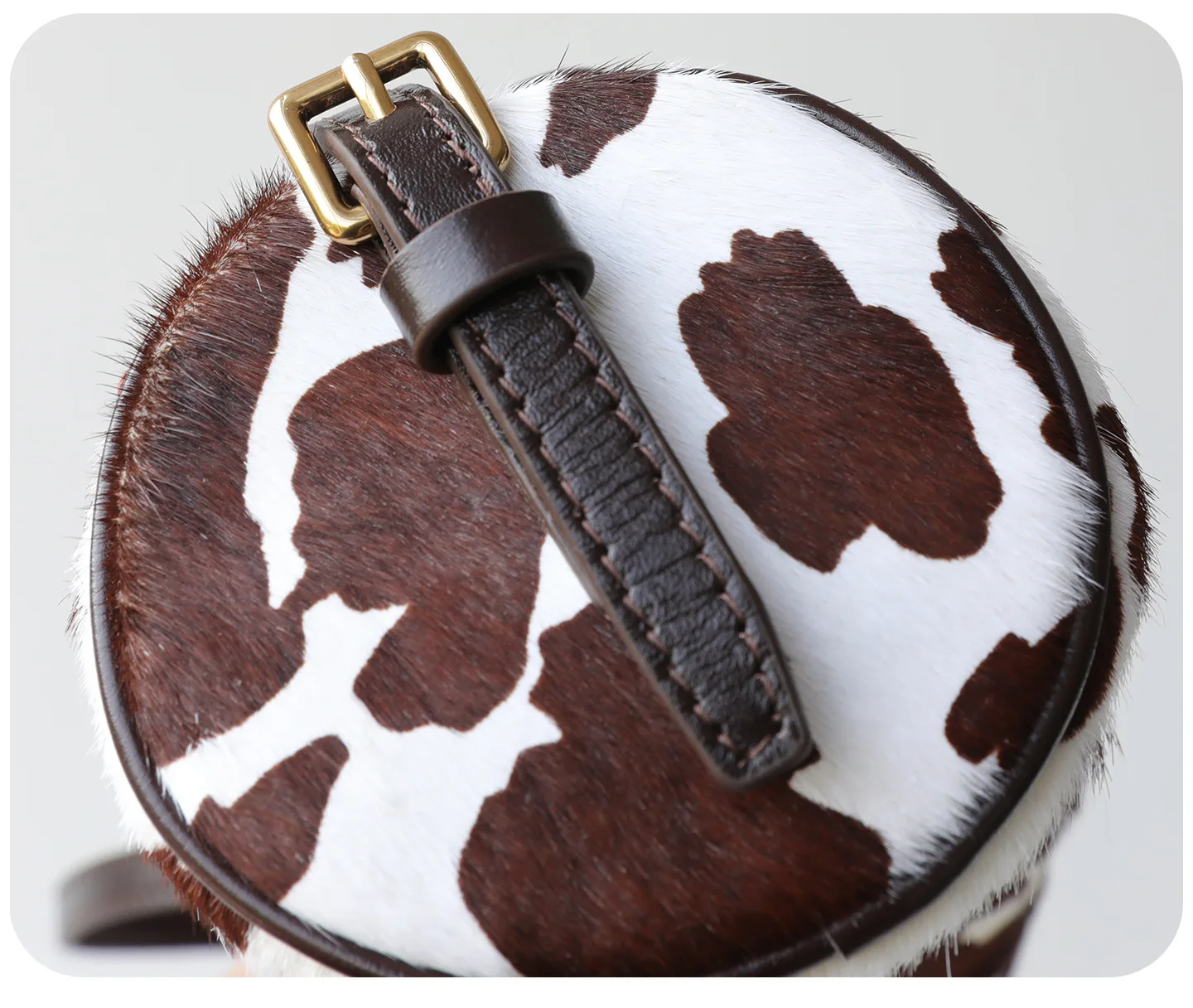Real Horse Hair Genuine Leather Dual Zipper Underarm Bag Polyester Lining Leopard Print Small Crossbody Shoulder Bag for Women