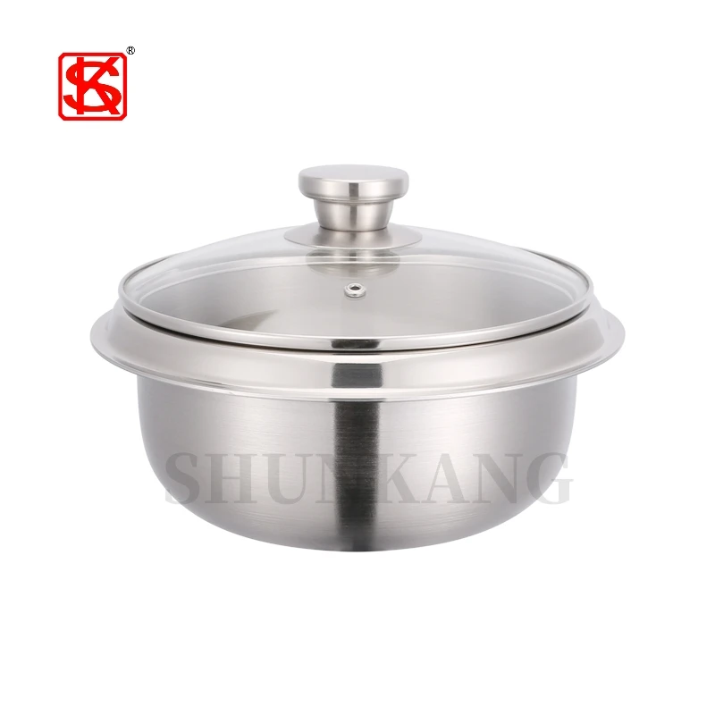 Kitchen Pots Multiple Sizes Food Grade 18/8 Stainless Steel Soup Stock Pot Rice Cooker Cooking