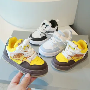 Pu Leather Children Shoes Manufacturer Wholesale Fashion Top Quality Sneakers for Kids High Casual Shoes for Boys and Girls