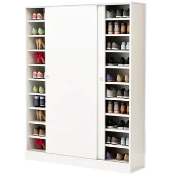 High quality  large shoe rack design sliding door shoe cabinet modern  design wooden shoe rack cabinet
