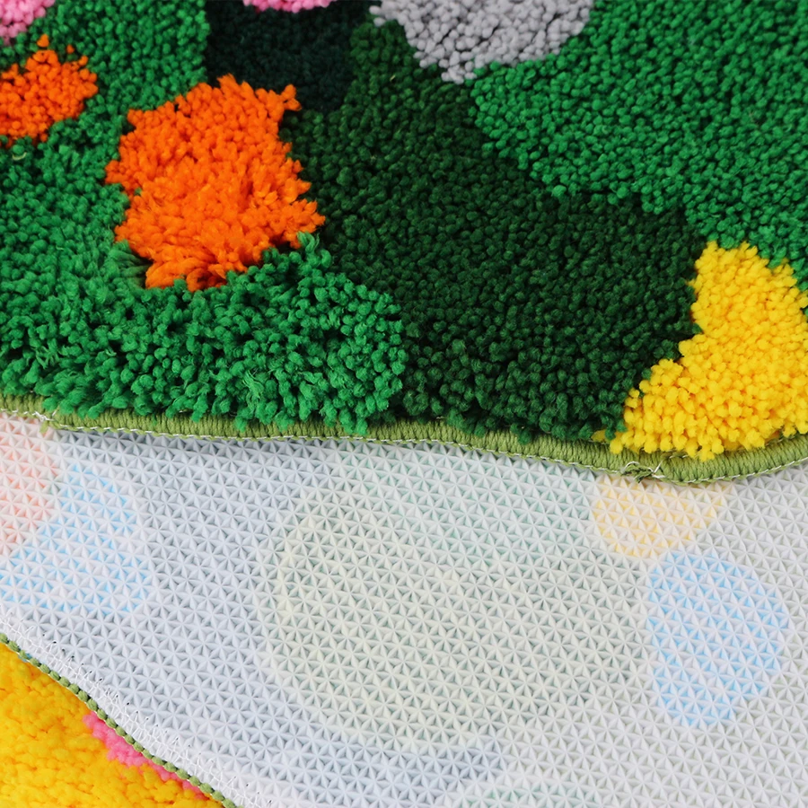 Lovely Bathroom Rug Non-slip Irregular Moss Bath Mat Green Absorbent Shaggy Area