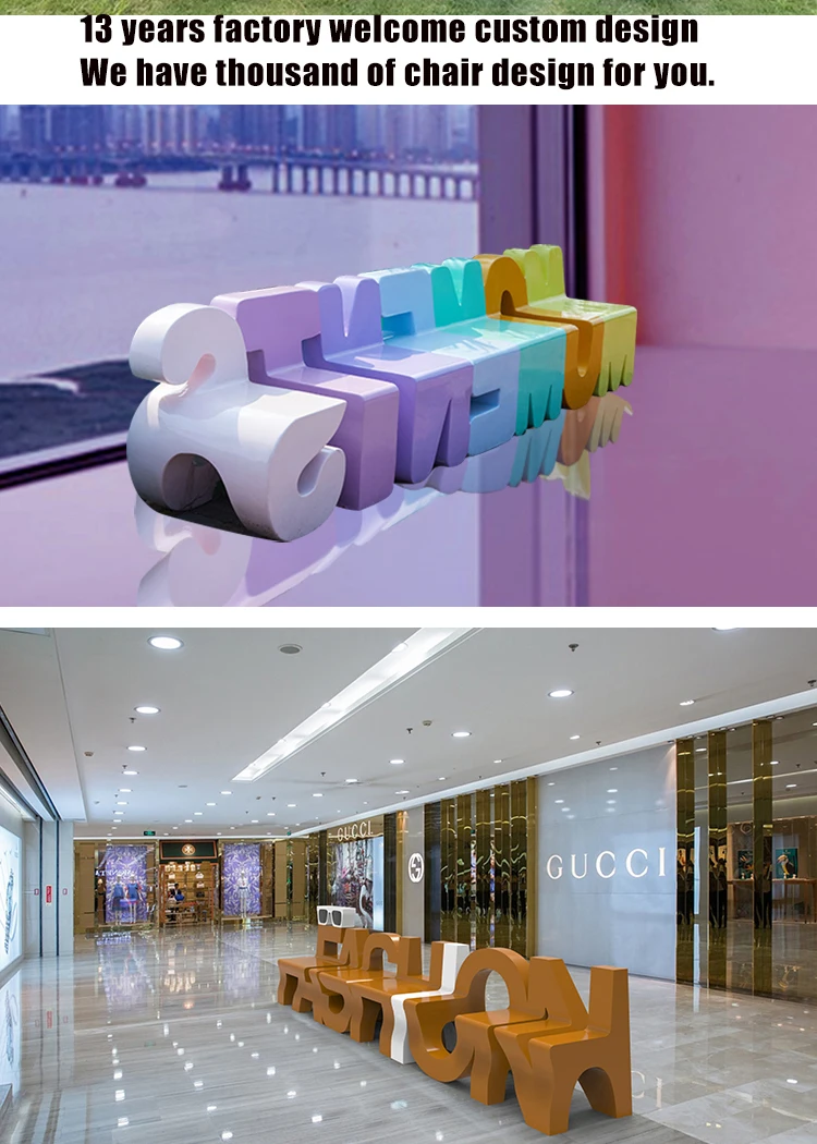Chair Inscription Examples Customized Letter Chair Font Sofa Alphabet Bench Modern Fiberglass ...