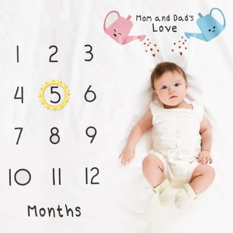 Custom design Baby Monthly Milestone Blanket for Baby milestone blanket baby