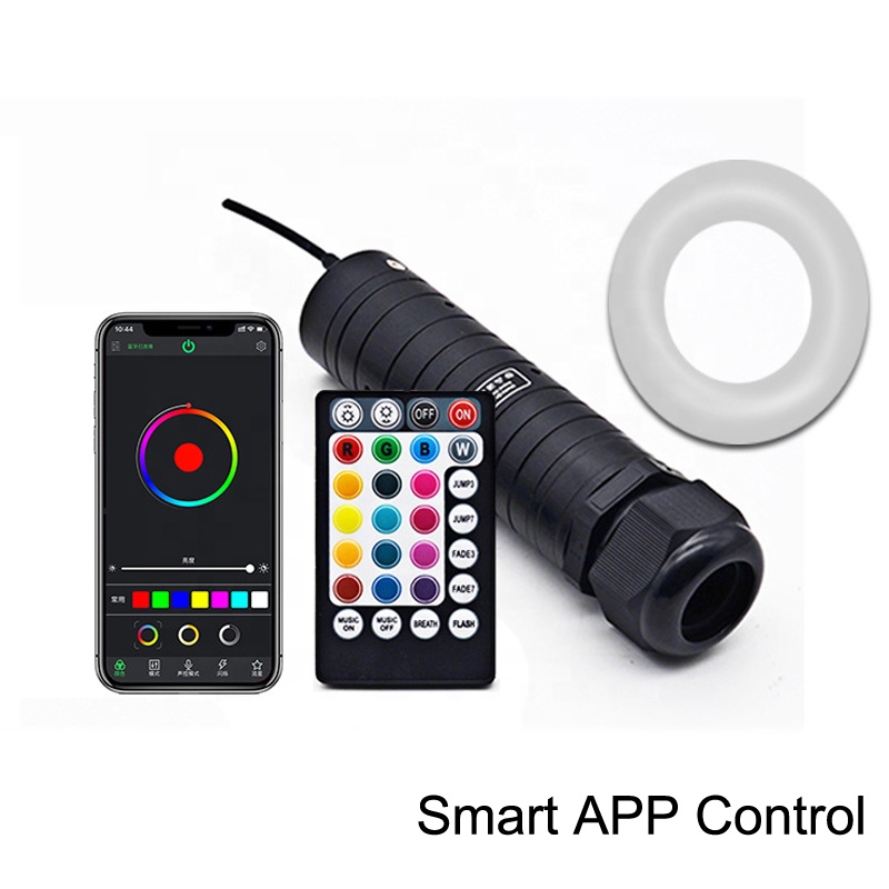 12 В постоянного тока 6 Вт RGB автомобильные светильники на крышу светодиодные волоконно-оптические Звездные потолочные светильники комплекты 2 м 0,75 мм 100 ~ 460 шт. Оптическое волокно с радиоуправлением