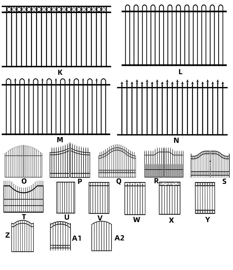 6ftx8ft Outdoor Residential Metal Fence Panel Black Square Tube Zinc ...