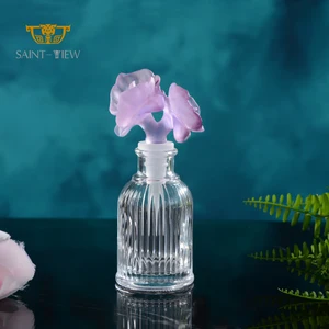 Wholesale Romantic Giveaways Flower Style Design Empty 100ml Round Bottles