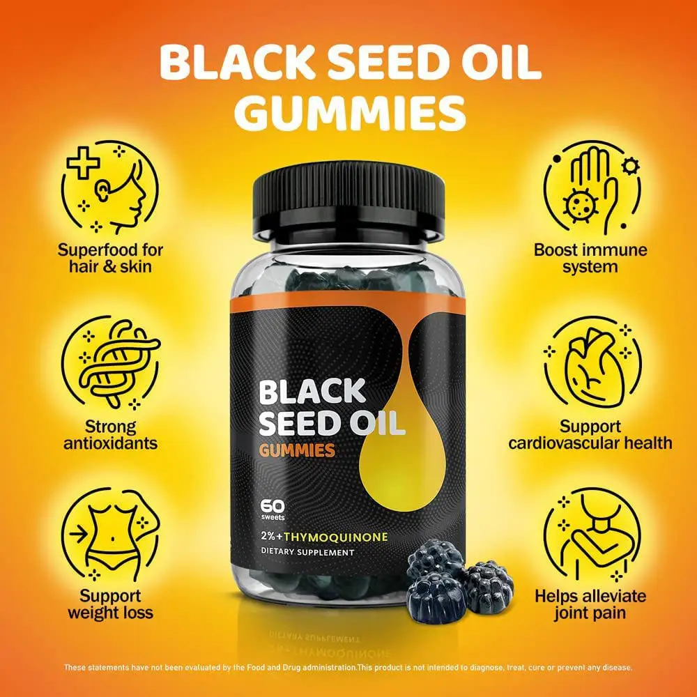 Super Antioxidant Black Seed Oil Gummies With Honey Weight Loss Vegan