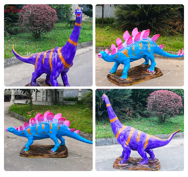 RTS Dinosaur Park Life Size Dinosaur Statue Simulation Fiberglass ...
