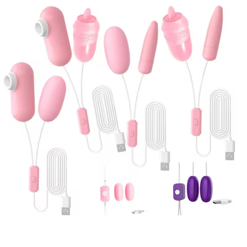 Amoura vaginal and clitoral egg vibrator with dual licking and suction mechanism, compact size