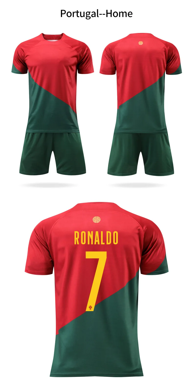 Custom National Team Portugal Home Away Ronaldo 7# Soccer Jersey High ...