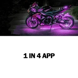 Универсальный мотоциклетный Декор PUERXIN, подсветка, неоновые огни RGB, разноцветные мотоциклетные декоративные атмосферные полосы, комплект осветительных ламп