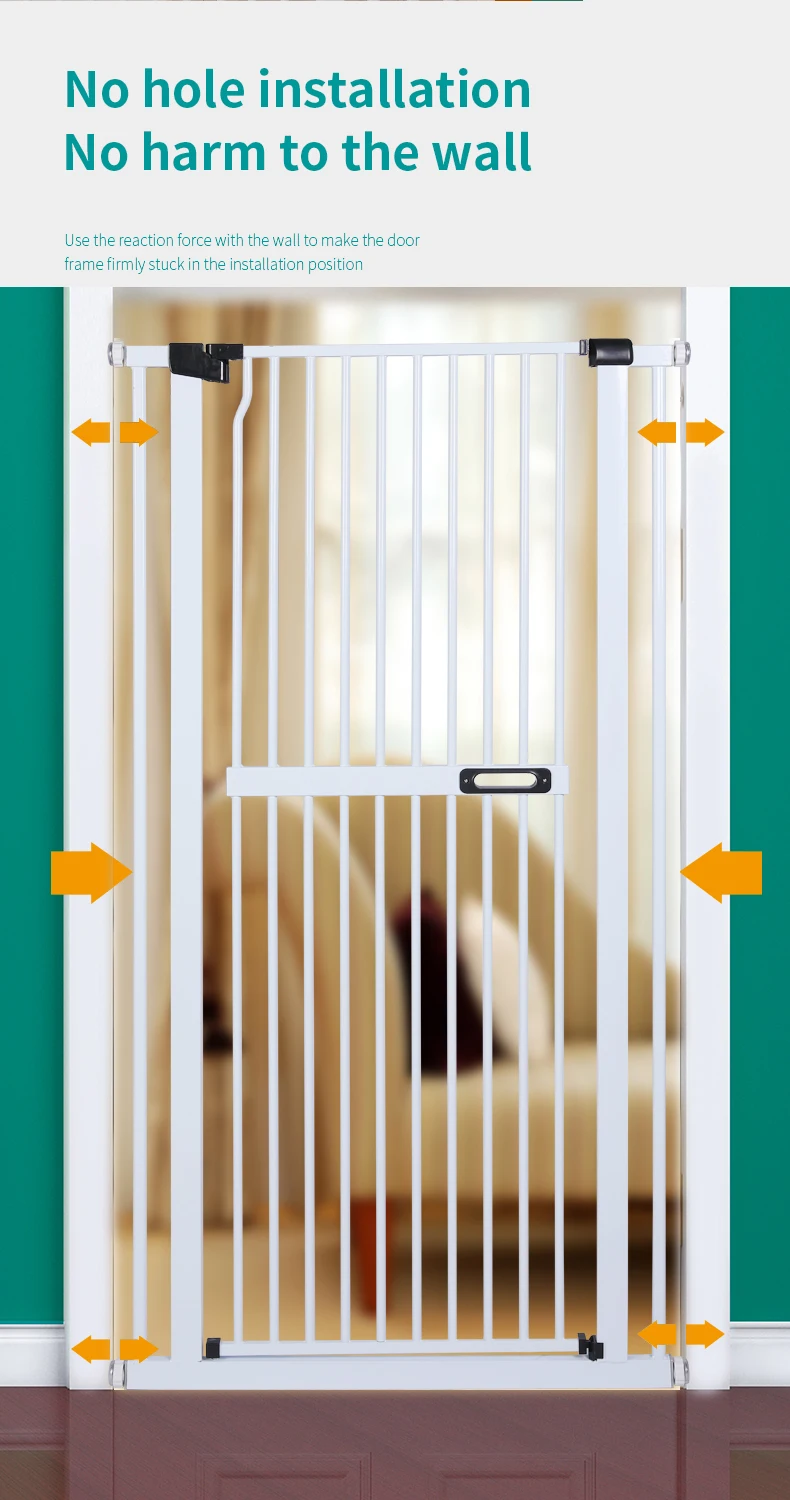 Simple Design Safety Door Gate Height Adjustable Pet Dog Cat Gate Allseason 75*151cm Buy Gate