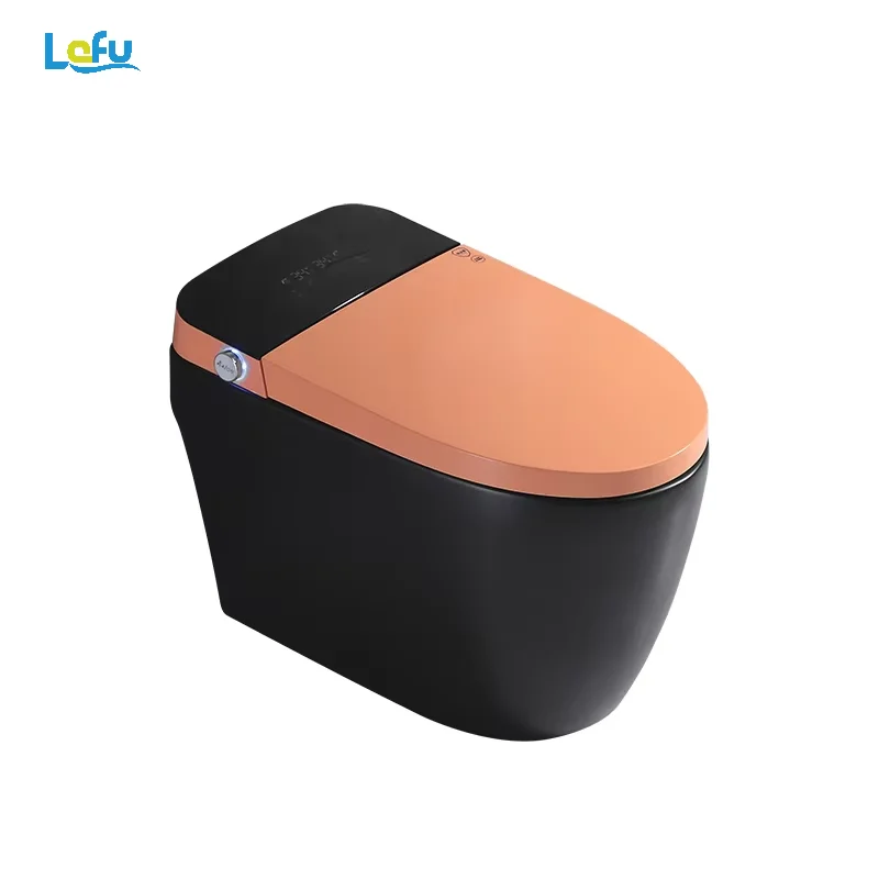 Matte Orange Gray Color Automatic Flush Wc One Piece Ceramic Bathroom Smart Intelligent Toilet