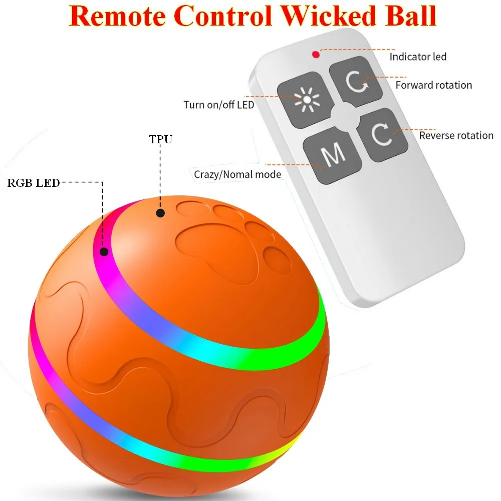 Smart Interactive Pet Toy For Dog Cat Ball Usb Rechargeable Funny