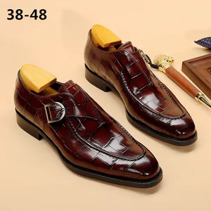 Leather Shoes for Young Men British Business and Leisure Pointed 20 Pattern Height Increasing Wedding Mens Office Shoes