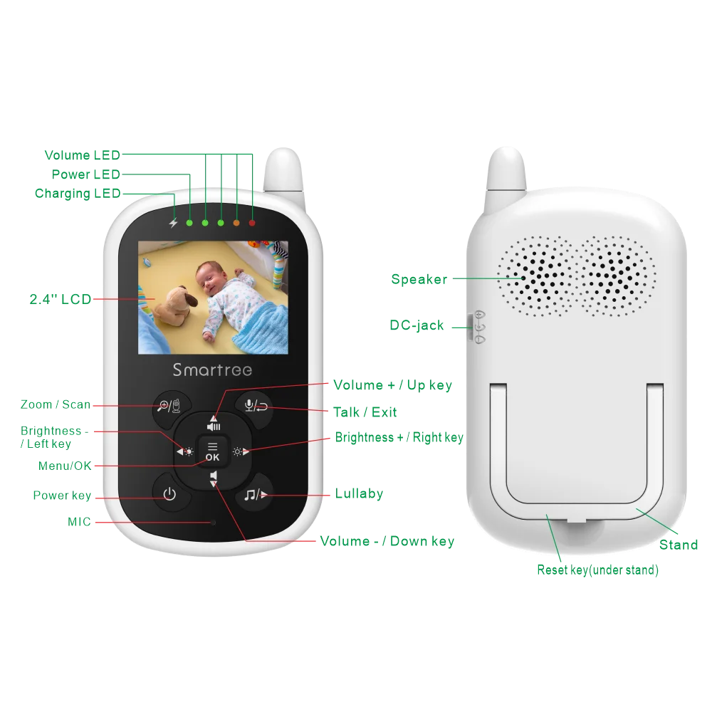 Smartree Digital Wireless Baby Guard 2 Way Audio Baby Monitors Electronic Nanny Babyphone Video  Audio Baby Monitor