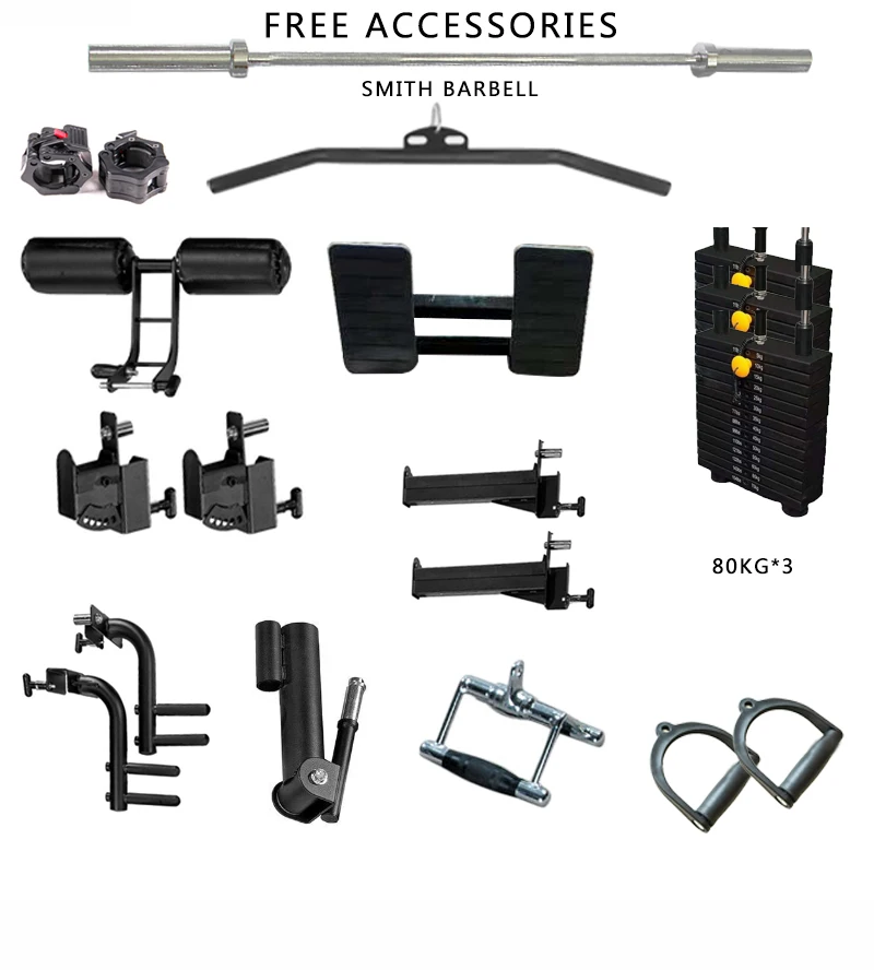 All in One Multi Power Multi-functional Gym Equipment Trainer  with Weight Stack  Smith Machine